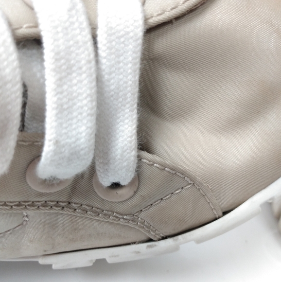 Prada 2022 Double Wheel Nylon Gabardine Sneakers in Desert Beige sz 39.5 - Picture 14 of 16